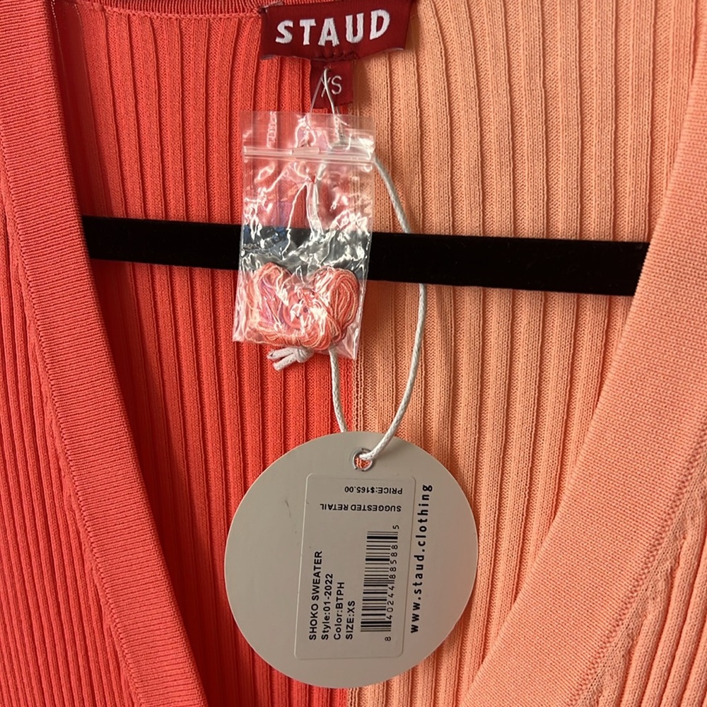 Peach Staud Shoko Cardigan Dress Size XS NWT 🍑 - Picture 5 of 5